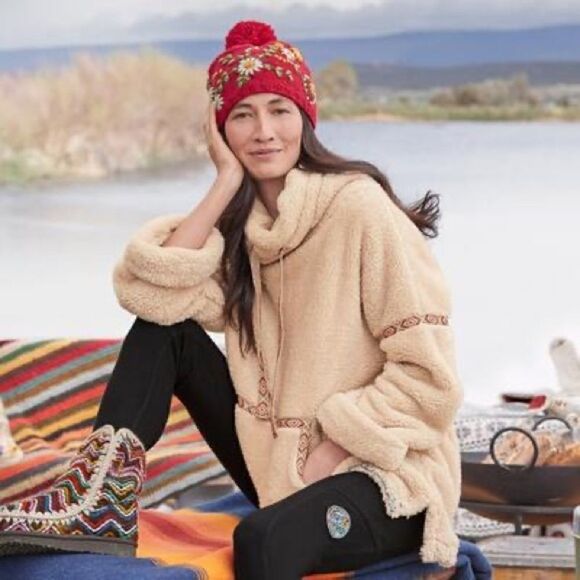 Sundance Womens Gray Cowl Neck Sherpa Mountain Loft Pullover Teddy Sweater XL - Picture 8 of 8